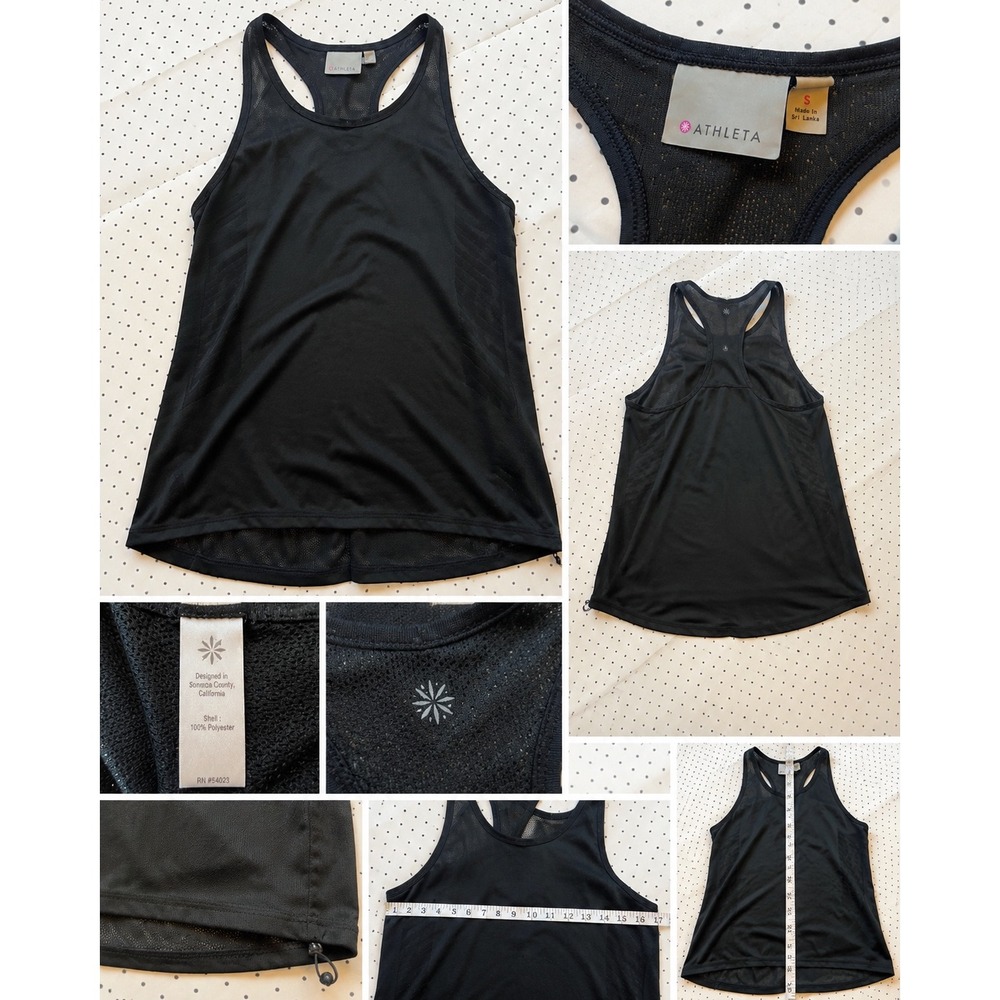 Athleta Black Racerback Athletic Tank Top Womens S Sleeveless Workout Yoga Mesh